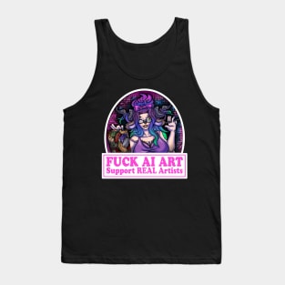 Fuck AI Art Tank Top